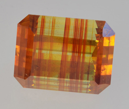 Faceted sphalerite with color zoning